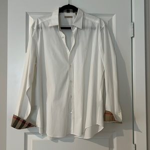 White Burberry Button Down; XL; Worn once